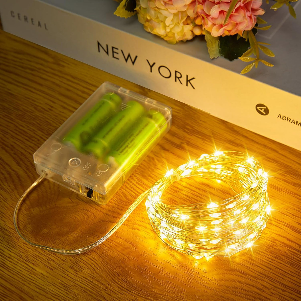 Fairy Lights Plug In, 40Ft 120 LED Waterproof Copper Wire Firefly Lights, with UL Adaptor, Starry String Lights for Wedding Indoor Outdoor Christmas Garden Decoration, Warm White(No Remote)