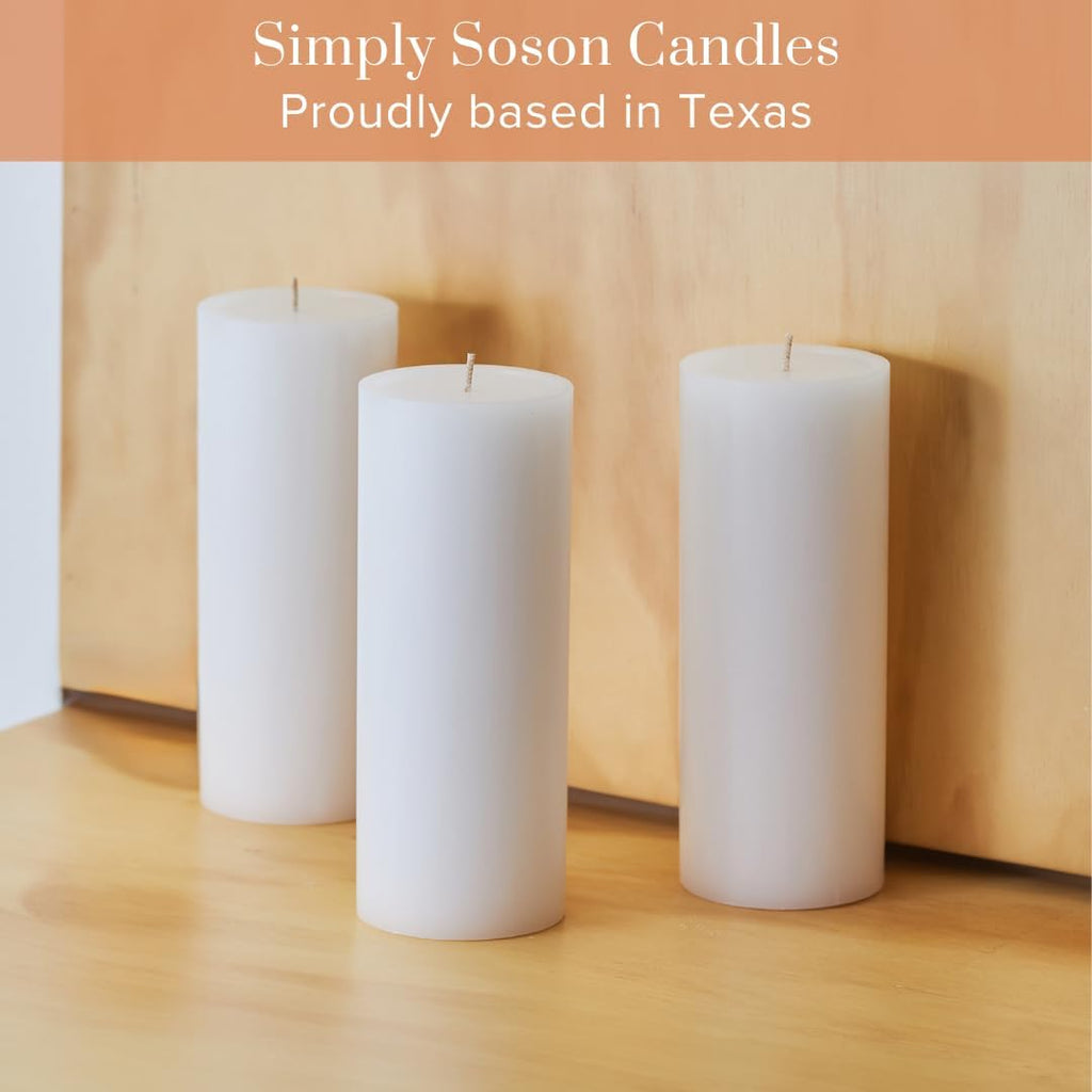 White Pillar Candles 2X4, Set of 10, Unscented, Dripless