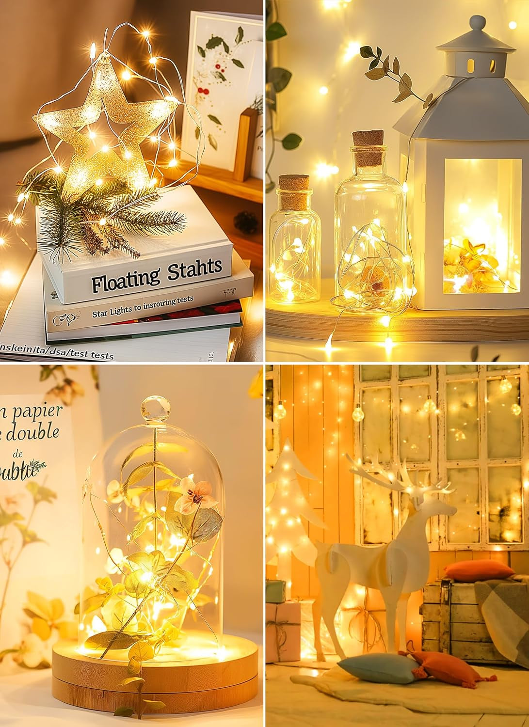 Fairy Lights Plug In, 40Ft 120 LED Waterproof Copper Wire Firefly Lights, with UL Adaptor, Starry String Lights for Wedding Indoor Outdoor Christmas Garden Decoration, Warm White(No Remote)