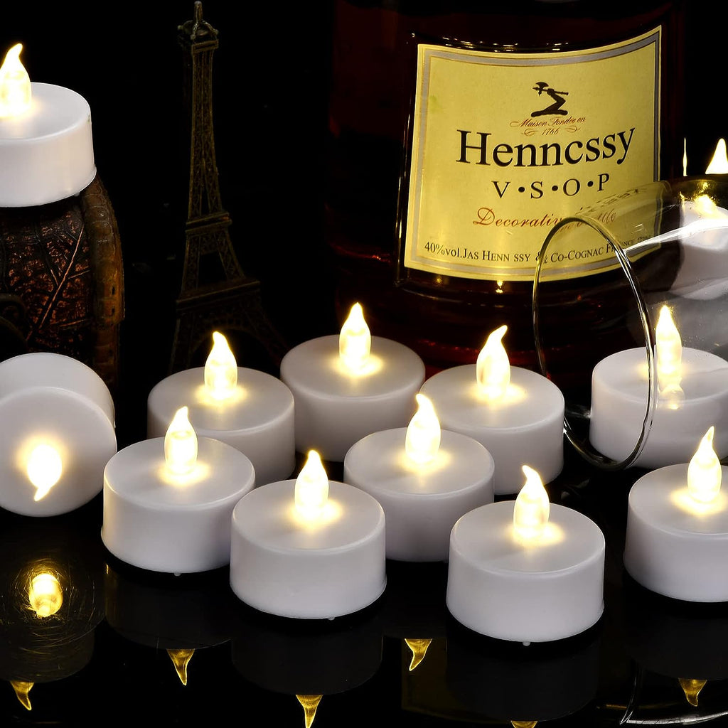 Battery Operated LED Tea Lights Flameless Electric Candles 24PACK