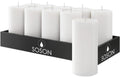 White Pillar Candles 2X4, Set of 10, Unscented, Dripless