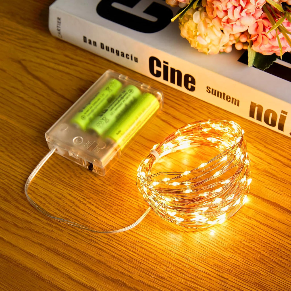Fairy Lights Plug In, 40Ft 120 LED Waterproof Copper Wire Firefly Lights, with UL Adaptor, Starry String Lights for Wedding Indoor Outdoor Christmas Garden Decoration, Warm White(No Remote)