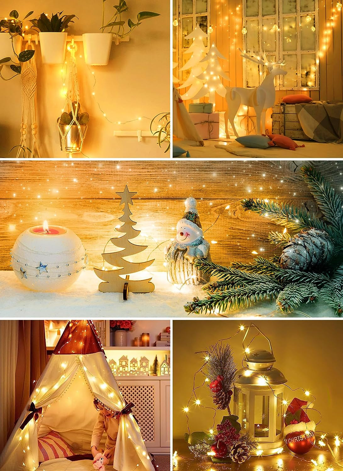 Fairy Lights Plug In, 40Ft 120 LED Waterproof Copper Wire Firefly Lights, with UL Adaptor, Starry String Lights for Wedding Indoor Outdoor Christmas Garden Decoration, Warm White(No Remote)